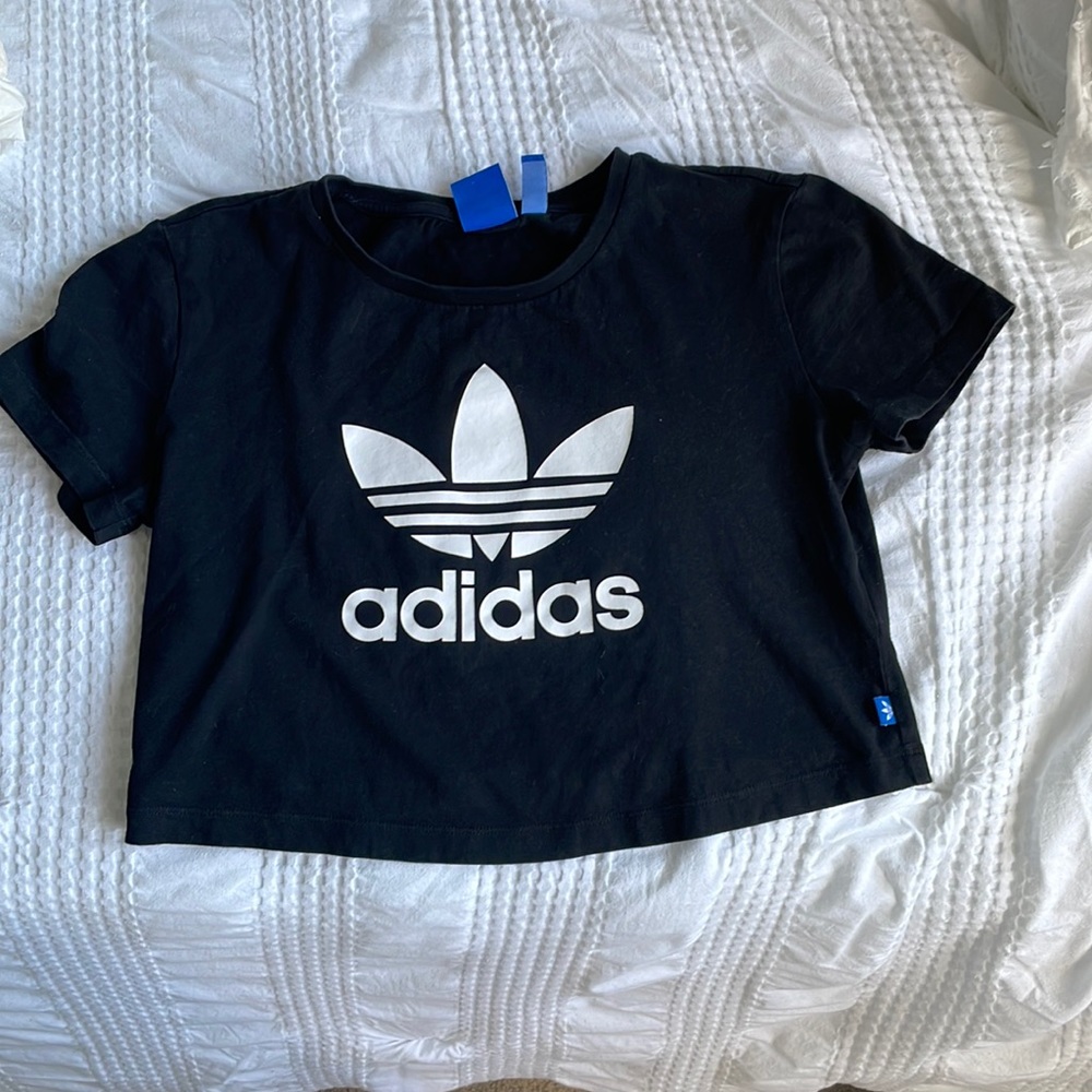 Adidas Black Cropped T-Shirt